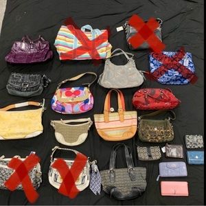 Multiple COACH purse pocketbook beach bag wallet